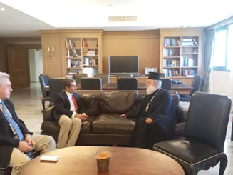 29-07-14 Συνάντηση Υπουργού Παιδείας και Θρησκευμάτων, Ανδρέα Λοβέρδου με την Α.Θ.Μ. Πατριάρχη Αλεξανδρείας, Θεόδωρο Β’