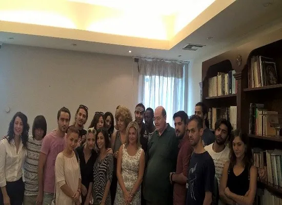 Συνάντηση Νίκου Φίλη και Σίας Αναγνωστοπούλου με πρόσφυγες φοιτητές