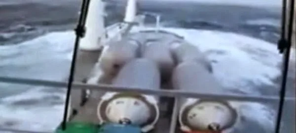 Αγρια κύματα σφυροκοπούν πλοίο και ρίχνουν το φορτίο στη θάλασσα (ΒΙΝΤΕΟ)