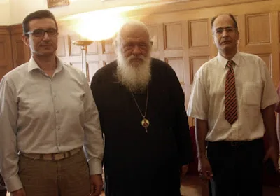 Μέλη του Διοικητικού Συμβουλίου της Πανελλήνιας Ένωσης Θεολόγων στον Αρχιεπίσκοπο