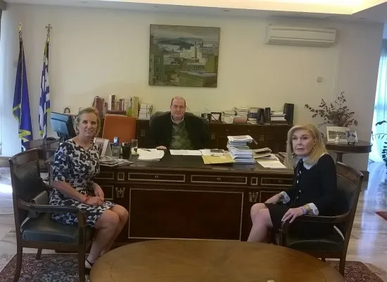 Συνάντηση Νίκου Φίλη με Kerry Kennedy και Μαριάννα Βαρδινογιάννη