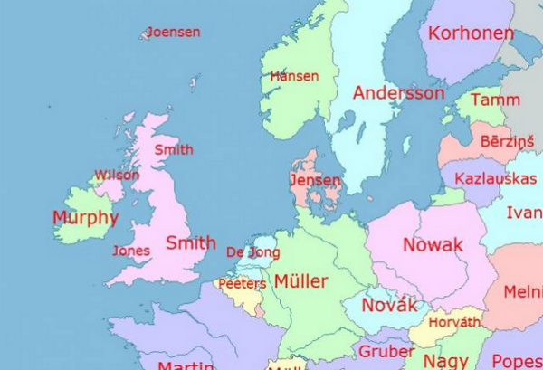 Τα πιο συνηθισμένα επίθετα στην Ελλάδα και στην Ευρώπη