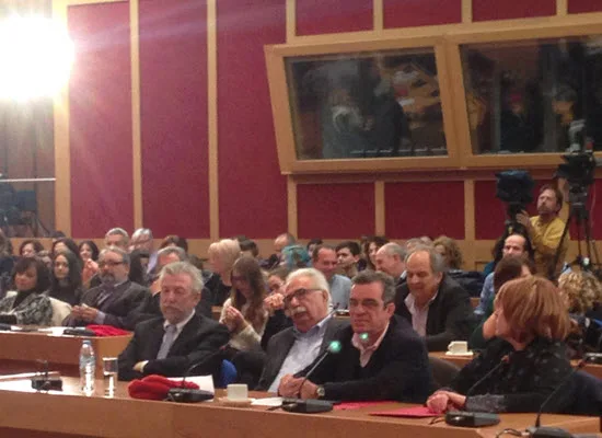 Ο Κώστας Γαβρόγλου και ο Γιάννης Παντής στην εκδήλωση κατά της διαφθοράς  με τίτλο “Παίζω τίμια: οι νέοι αλλάζουν το παιχνίδι”