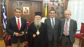 06-09-14 Συνάντηση ηγεσίας Υ.ΠΑΙ.Θ. με Παναγιώτατο Μητροπολίτη Θεσσαλονίκης Άνθιμο