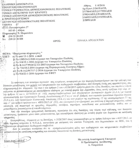 Δικαιούνται δαπάνες μετακινήσεως τα εκλεγμένα μέλη των Υπηρεσιακών και Πειθαρχικών Συμβουλίων…Έγγραφο του Γ.Λ.Κ.