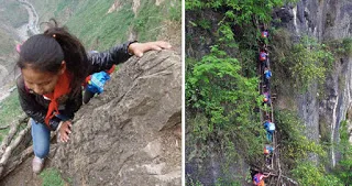 Μαθητές σκαρφαλώνουν σε βουνό για να πάνε σχολείο! [photos+video]