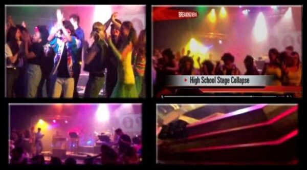 Παραλίγο τραγωδία σε σχολική παράσταση – Η στιγμή της κατάρρευσης της σκηνής κόβει την ανάσα… [video]