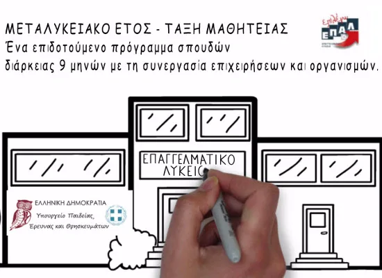 Oπτικοακουστικό μήνυμα για την Τάξη Μαθητείας στα ΕΠΑΛ
