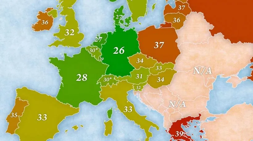 Χάρτης με ανατροπές: Πόσο δουλεύουν οι Ευρωπαίοι, πόσο οι Ελληνες