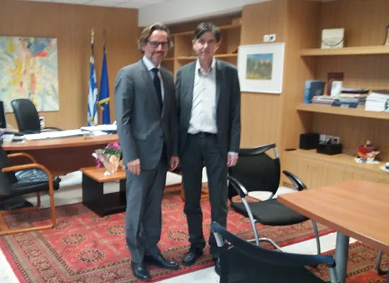 Επίσκεψη του Πρέσβη της Γερμανίας  Jens Plötner στον Υφυπουργό Παιδείας Δημήτρη Μπαξεβανάκη