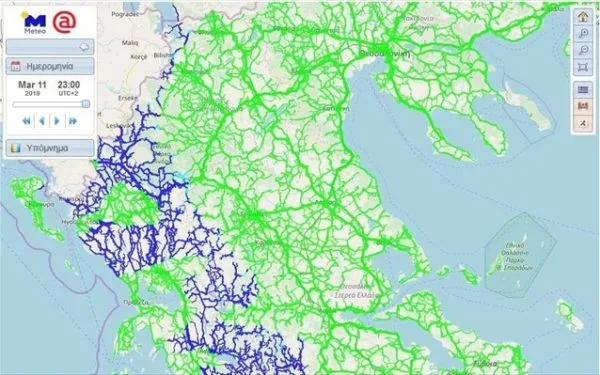 Nέα υπηρεσία ενημέρωσης καιρού του Αστεροσκοπείου για όλο το ελληνικό οδικό δίκτυο