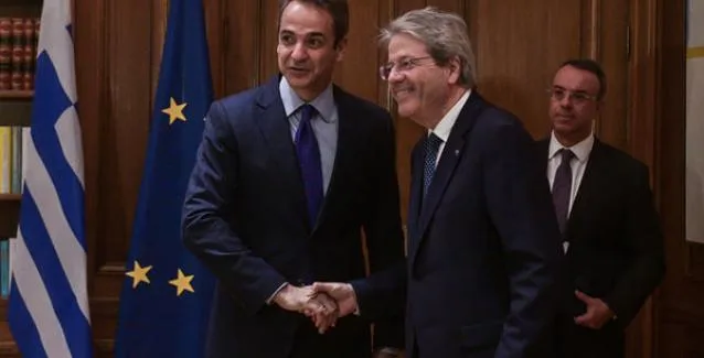 Μητσοτάκης – Τζεντιλόνι: «Ανοιχτό παράθυρο» για τη μείωση των πλεονασμάτων