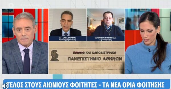 Συρίγος: Αντικειμενικό το πρόβλημα των αιώνιων φοιτητών – Πού θα υπάρχει πανεπιστημιακή αστυνομία