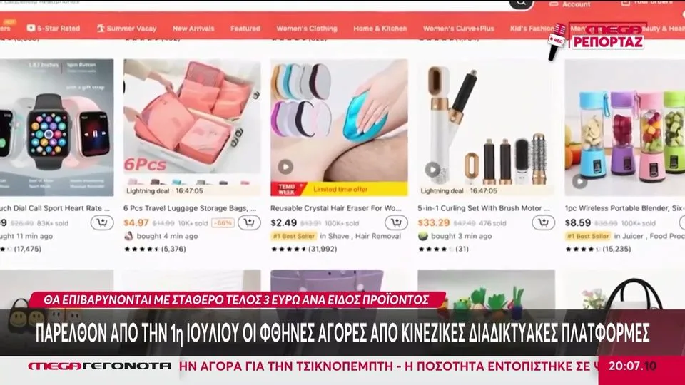 Αγορές από Temu και Shein: Έρχονται τα πάνω – κάτω – «Καπέλο» 3 ευρώ ανά κατηγορία προϊόντος