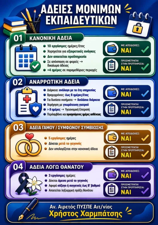 Άδειες εκπαιδευτικών