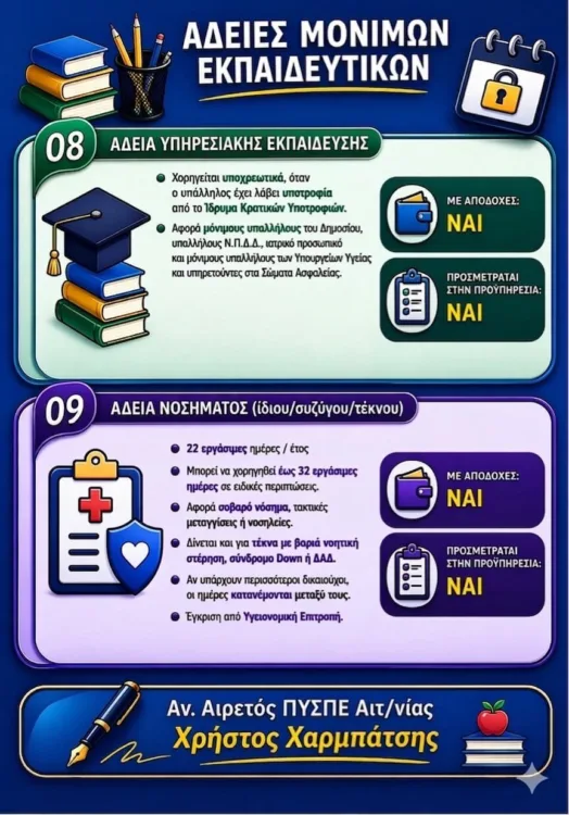 Άδειες εκπαιδευτικών