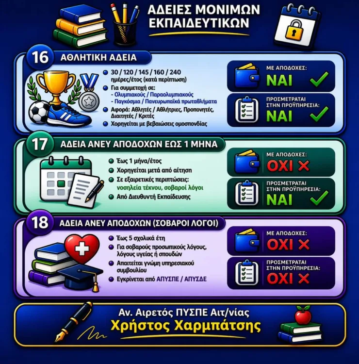 Άδειες εκπαιδευτικών